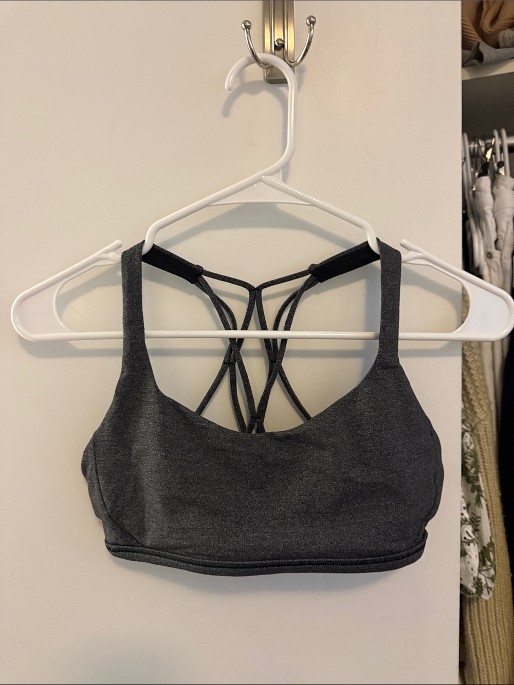 lululemon athletica Dark Charcoal Strappy Back Sports Bra